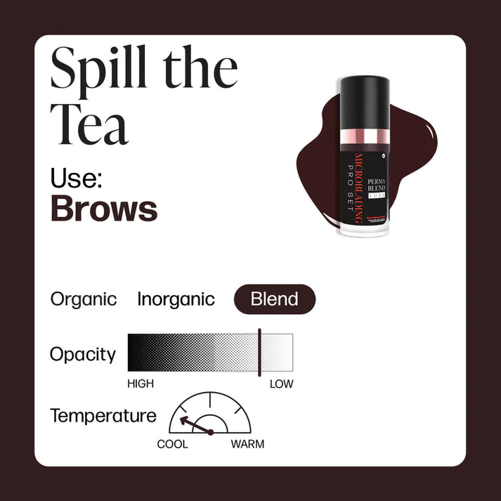 PERMA BLEND Microblading – Spill the Tea 10 ml GALIOJIMAS YRA PASIBAIGĘS