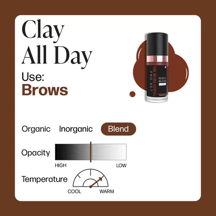PERMA BLEND Microblading - Clay All Day 10ml DERĪGUMA TERMIŅŠ BEIDZAS