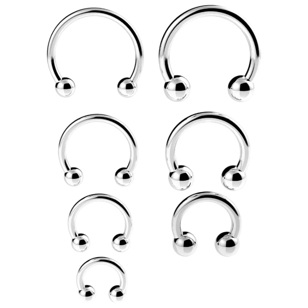 Plieninis horseshoe auskaras 1.2 mm ir 1.6 mm