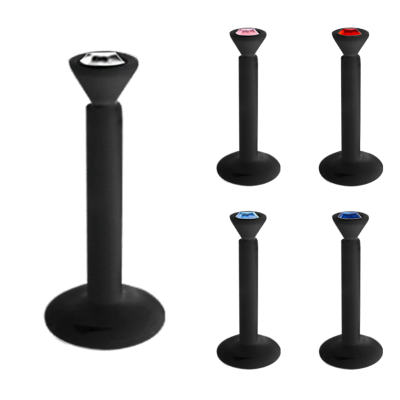 BIOPLAST Labret Black 1.2mm x 8mm