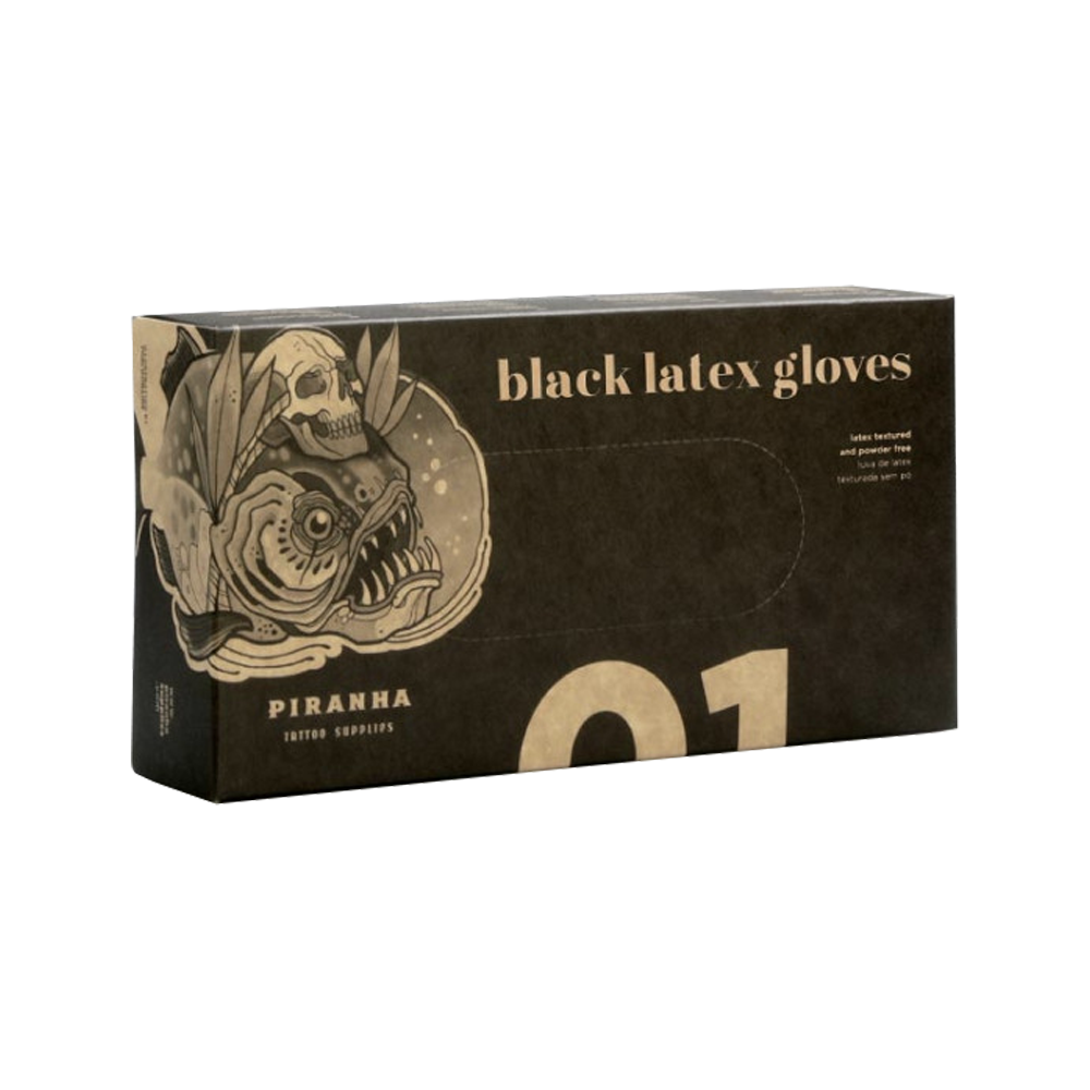 PIRANHA melni lateksa cimdi 100gab