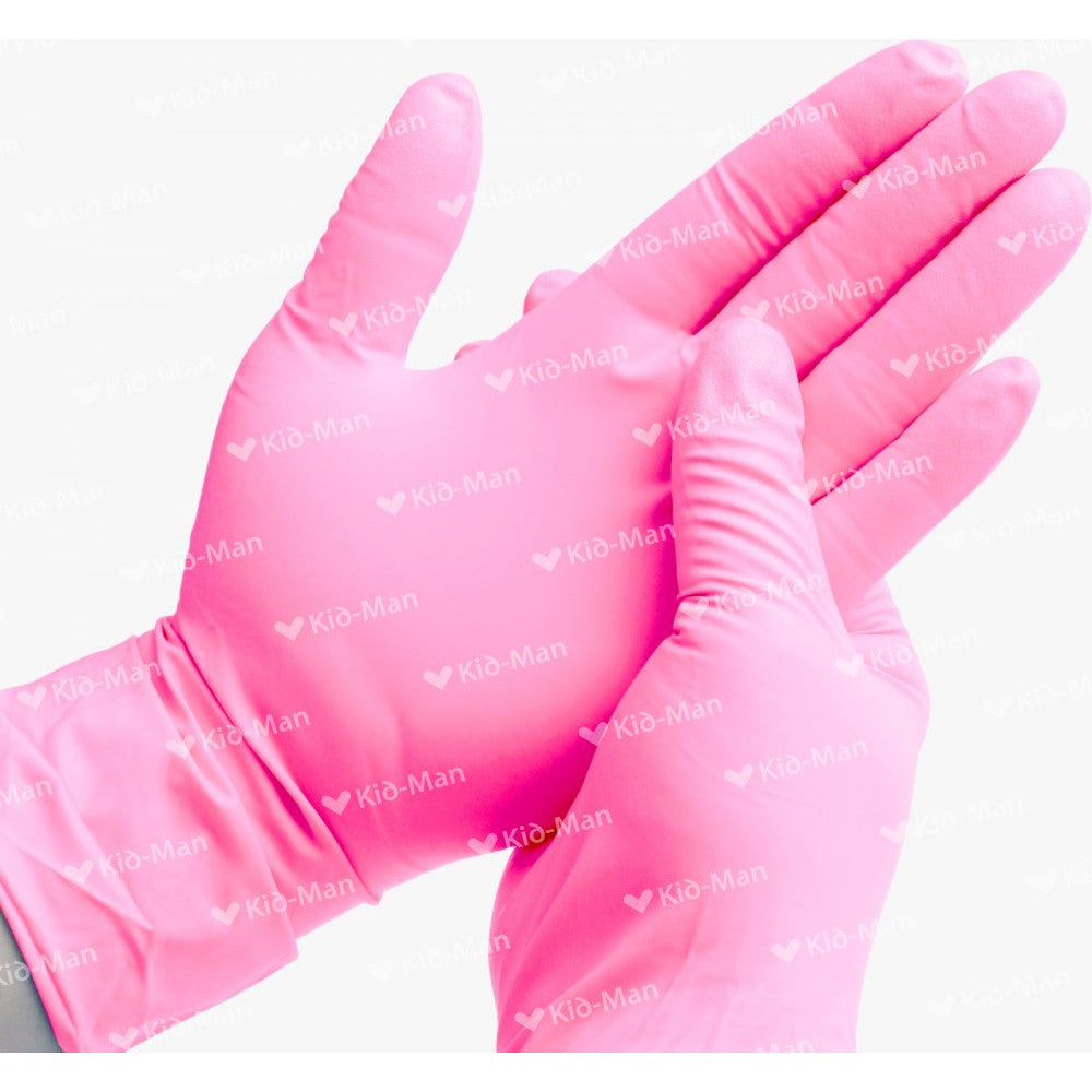 KID-MAN Nitrile Gloves Pink 100pcs