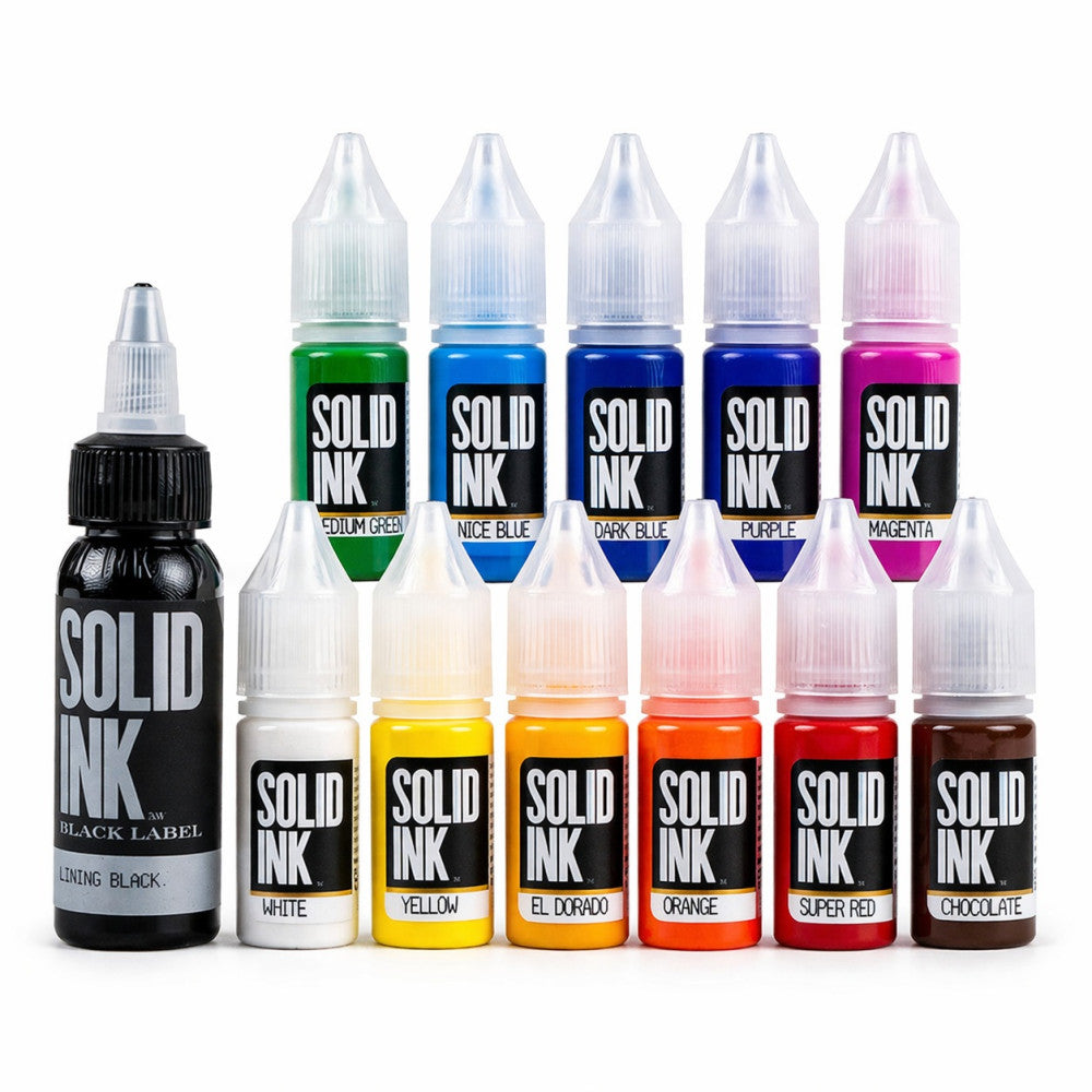 SOLID INK Mini Travel Set 11 Colors X 10ml, 1X30ml